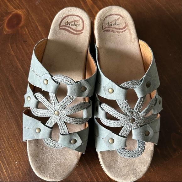 Dansko Serena Wedge Sandals Turquoise Gray. Size 42/11.5-12. - Picture 3 of 7